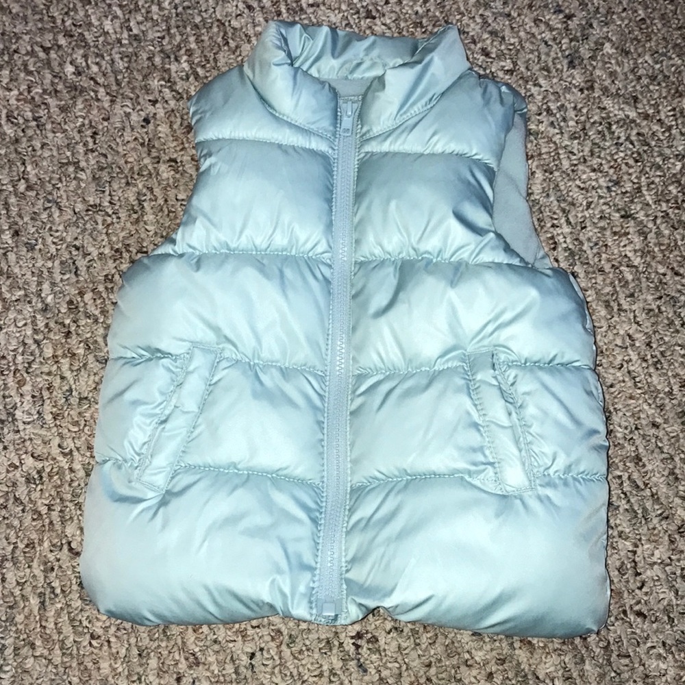 Baby blue puffer vest